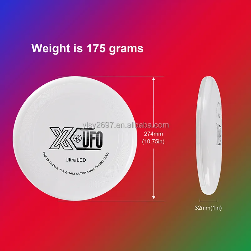 Frisbee intelligent rechargeable à éclairage automatique Sports de plein air Frisbeed Led Flying Disc Custom 175g Ultimate Frisbeed