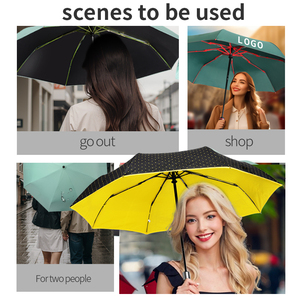 纯色雨伞3折蓝色自动折叠蓝色雨伞大尺寸双人雨伞 - Product Image 4
