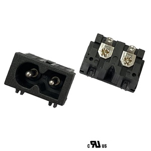 電源コネクタIEC 60320 C8パネルマウントプラグアダプター250V 2.5A 2ピン工業用インレットモジュールプラグプラグストレート - Product Image 1