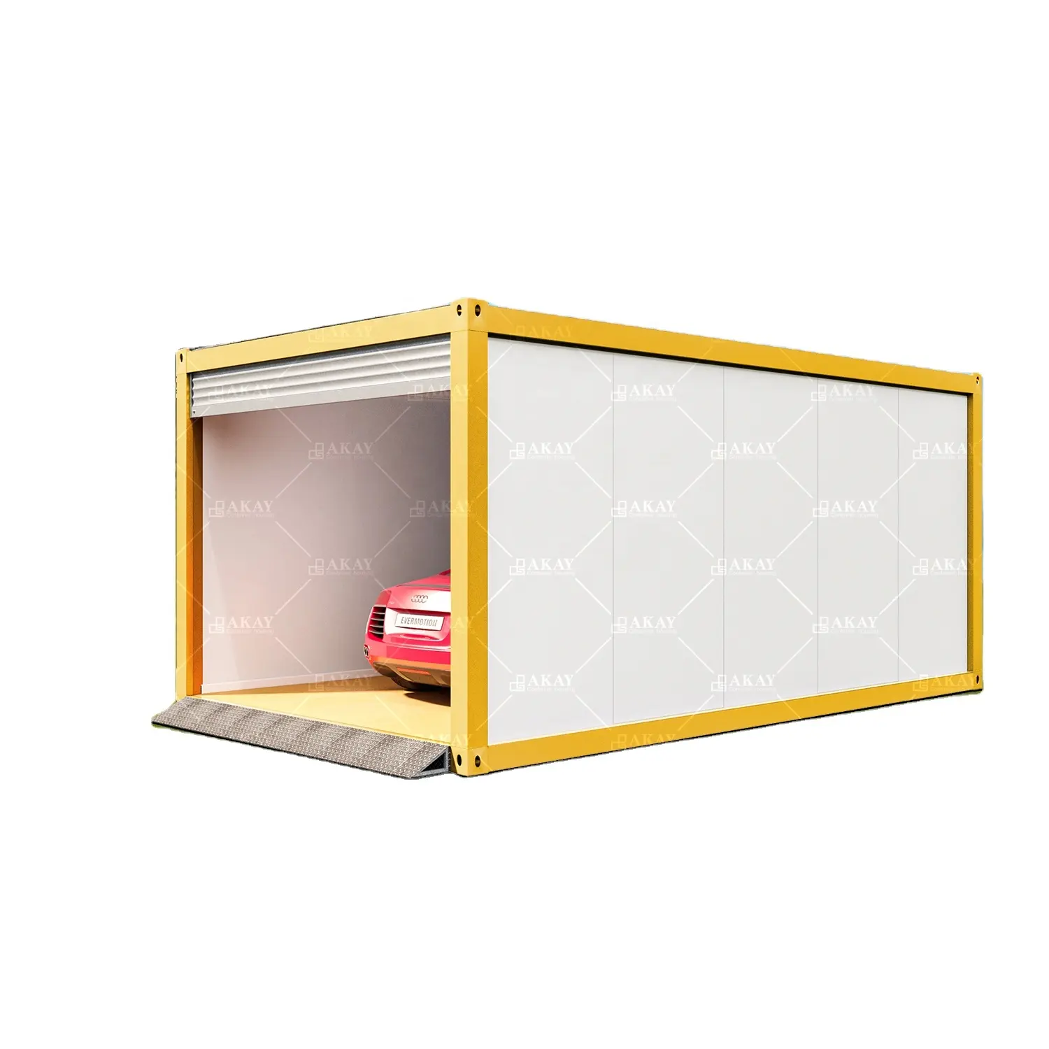 Contenedor plano de 20 pies, sala de estar contenedor de diseño moderno para, modular, pequeño, prefabricado, garaje