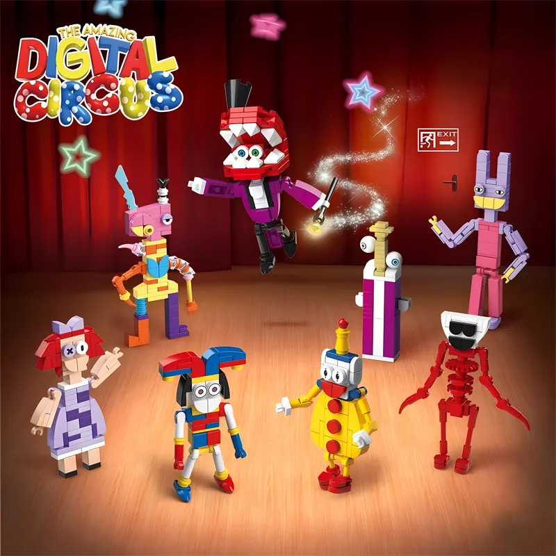 The Amazing Digital Circus Series Kids DIY Bricks Toys Animation Role Clown Kaufmo Building Blocks Set