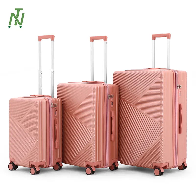 Hot Sale Customized logo 3pcs Hard Shell PC luxury suitcase set Travel Trolley Bags for women and man