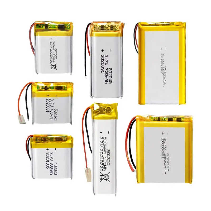 OEM ODM lipo Battery Li Ion 350mah 600mah 500mah 750mah 2000mah 2200mah 3.7v recargable Li Polymer Battery