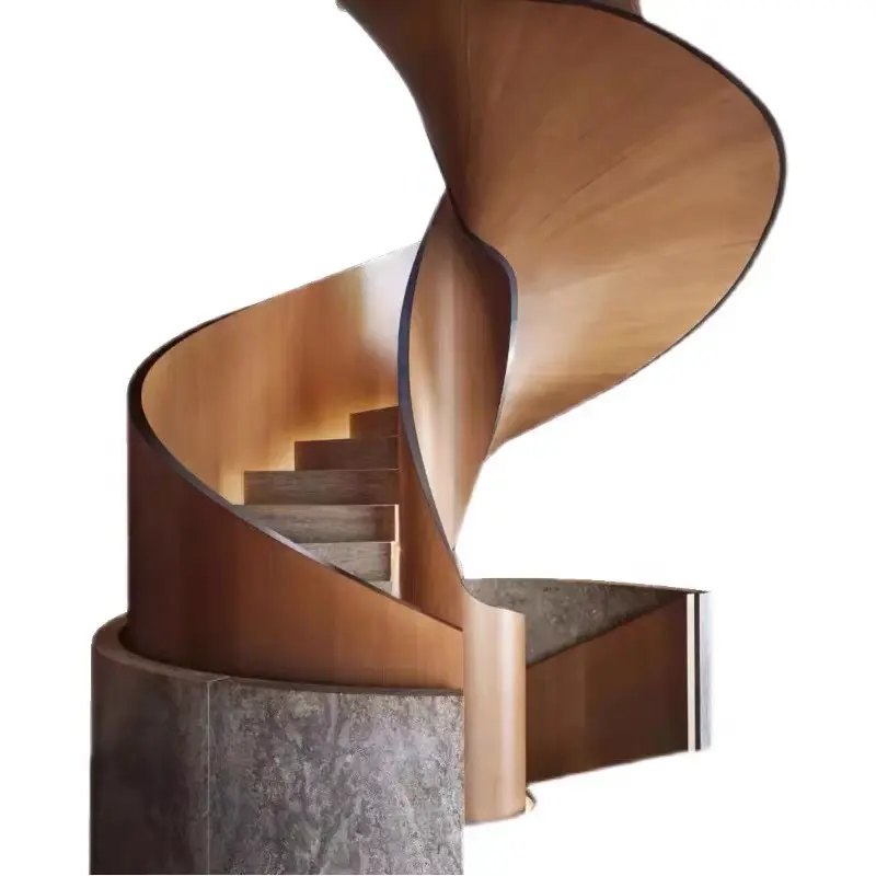 Taka escada de madeira moderna decoração de casa, curva/arco escada em espiral, escadas de madeira modernas para decoração de casa