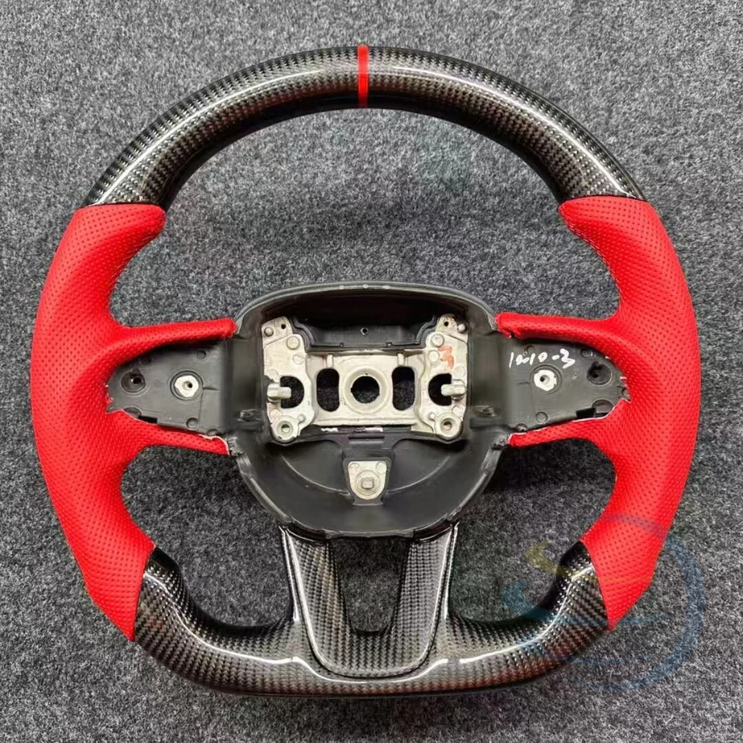Carbon fiber; Red leather; Red correction label