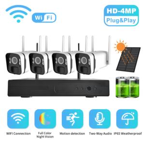 8CH Solar <span class=keywords><strong>Wifi</strong></span> <span class=keywords><strong>Camera</strong></span> <span class=keywords><strong>Security</strong></span> System Kit com Cctv 2K Bullet <span class=keywords><strong>Camera</strong></span> para Hmoe