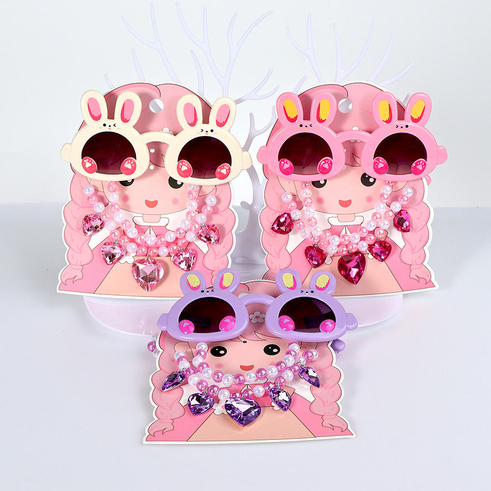 2 Sunglasses Necklace Set Combination 1 Piece