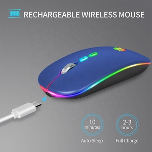 Ultra sottile 1600DPI luce LED Wireless ricaricabile Mini Mouse per Computer portatili 2.4G BT interfaccia programmabile USB silenzioso - Product Image 6