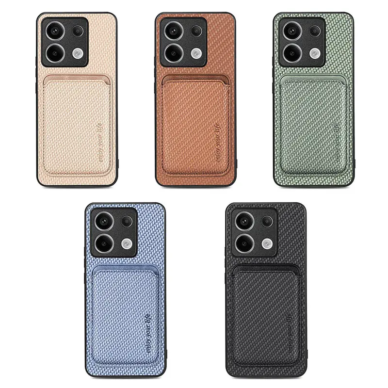 Capa de carregamento magnético sem fio para Redmi K70 Note 8 9 10 11 9A 9C 10C 11T com carteira PU Couro