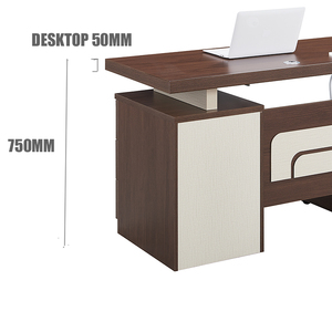 Gabinete fijo de tres cajones, mesa de 5 cm de espesor, escritorio de oficina para computadora, adecuado para uso doméstico o de oficina, escritorio de oficina corto pequeño - Product Image 5