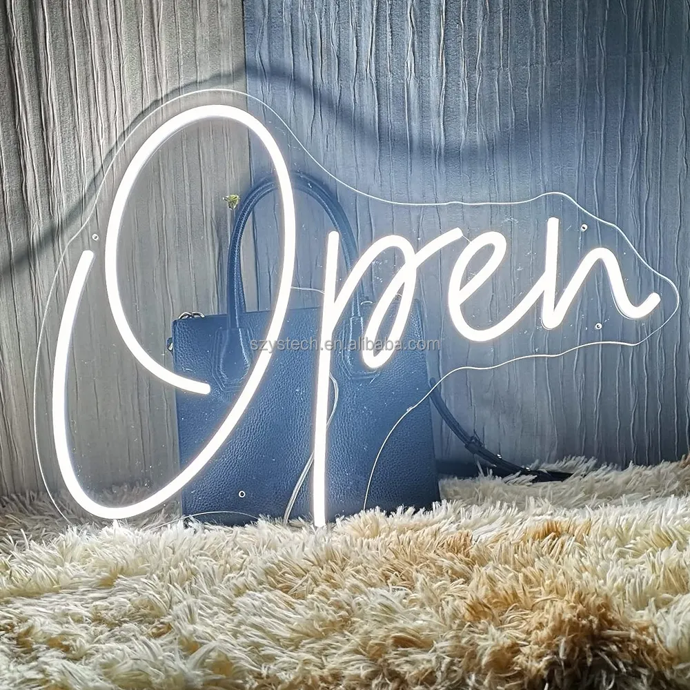 Insegna al Neon personalizzata per negozio di affari da appendere a parete con luce elettronica personalizzata aperta aziendale