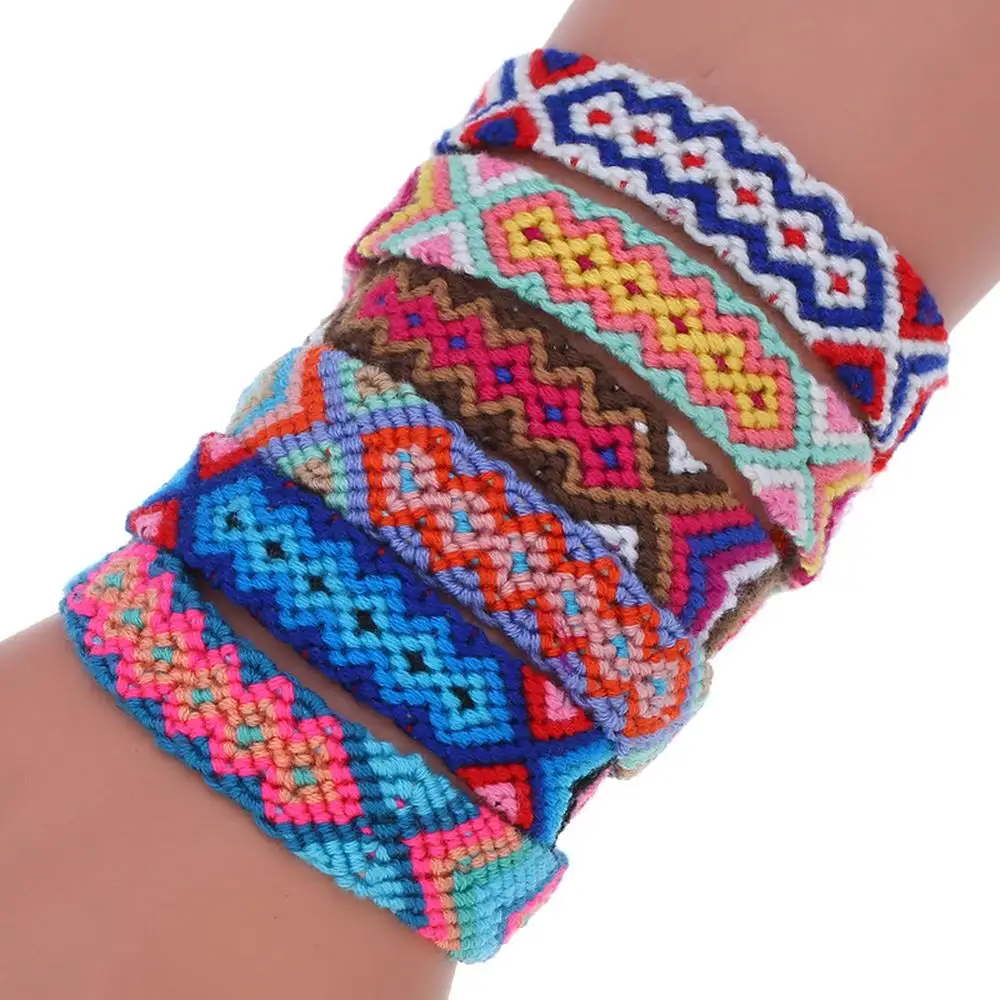 Pulsera de hilo de la Amistad tejida a mano, para mujeres y niñas