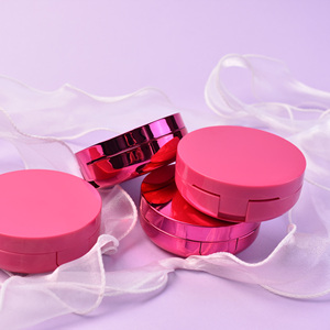 Luxury Round Compact Powder Blush <strong>Case</strong> with Mirror <strong>Empty</strong> Pink Cosmetics <strong>Makeup</strong> Oil Control Pressed Cream Foundation Packaging - Product Image 3
