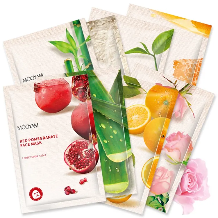 Mooyam Fruit Facemask Huidverzorging Organische Vitamine C Sheet Masker Vorm En Gezicht Gebruik Hydraterende Koreaanse Gezichtsmasker