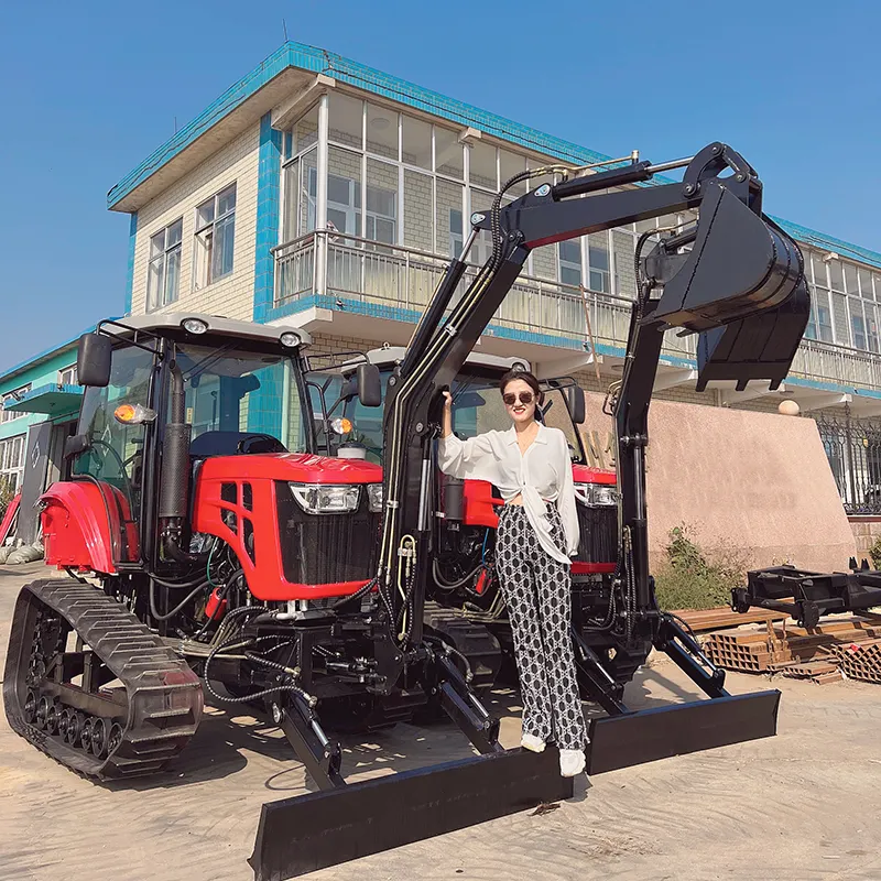 Yueshan Chất lượng cao Trung Quốc Crawler máy kéo 80hp120hp đào xẻng san lấp ROTARY tillage máy kéo bánh xích