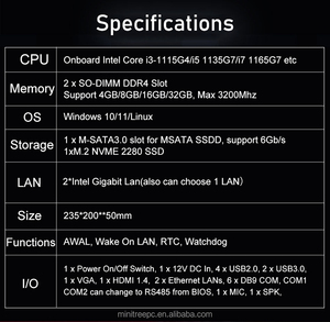 Mini Pc Cele Rom J6412 J4125 ITX Computadora industrial estándar DB9 COM * 6 Ubuntu Linux PC de escritorio Autonmantic Solutions Pc - Product Image 5