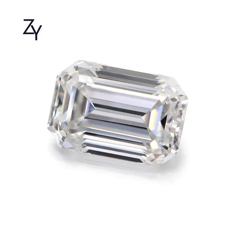 ZHUANGYEE 화이트 에메랄드 브릴리언트 컷 실험실 합성 다이아몬드 돌 1.0 캐럿 컬러 드/GH 느슨한 보석 Moissanite