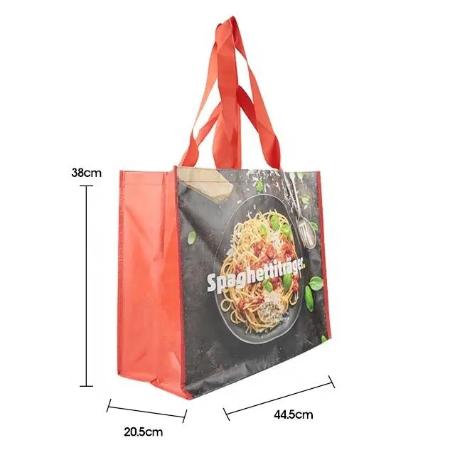 OEM/ODM individuell bedrucktes Logo 105 GSM Tote PP gewebte Einkaufstasche mit Lamination