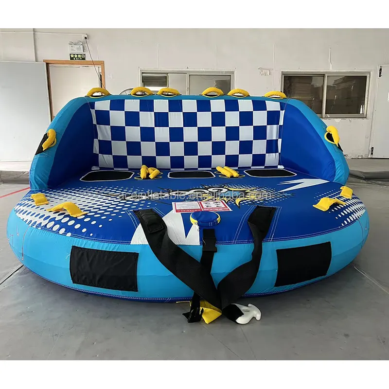 OEM, ODM 2, 3, 4 personas inflable Crazy UFO sofá Aqua Speed Flying Boat tubo de esquí deporte acuático juguete inflable remolcable