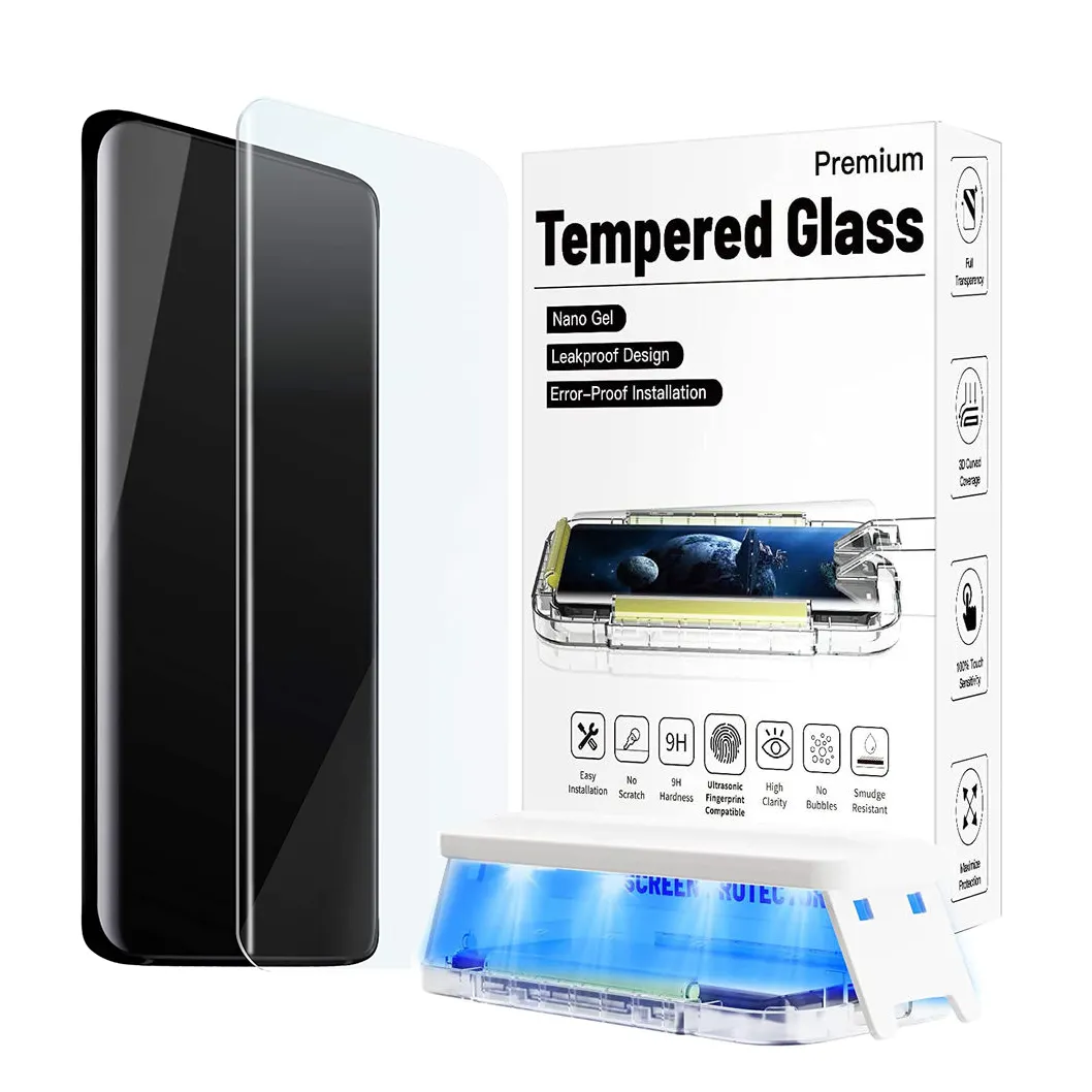 Protecteur d'écran pour téléphone portable, film protecteur en verre trempé avec colle UV 3D pour xiaomi mi 10 11 12 12s pro 5G, 2023