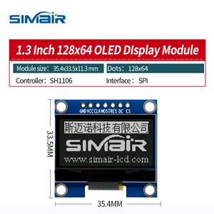 1,3-Zoll-OLED-12864-LCD-Bildschirm, weißes Licht, löt bare Stifte, serieller SPI-Anschluss, 7-poliges OLED-Anzeige modul, 3V. - Product Image 3