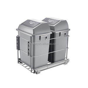 Cubo de basura de cocina extraíble con capacidad de 30l, contenedor de basura de plástico de cierre suave con tobogán oculto, cubo de basura de armario integrado grande - Product Image 1