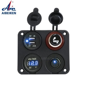 Sıcak satış Baintech 12 V dağıtım panosu çift USB telefon plaka voltmetre puro soket açik kapali anahtarı güç bankası hızlı araba şarjı - Product Image 2