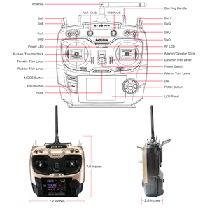 Radio link Fabrik preis AT9S Pro 12 Kanäle 2.4G RC Sender Radio Controller Unterstützung Crossfire Protocol mit RX R9DS RC Toy - Product Image 5