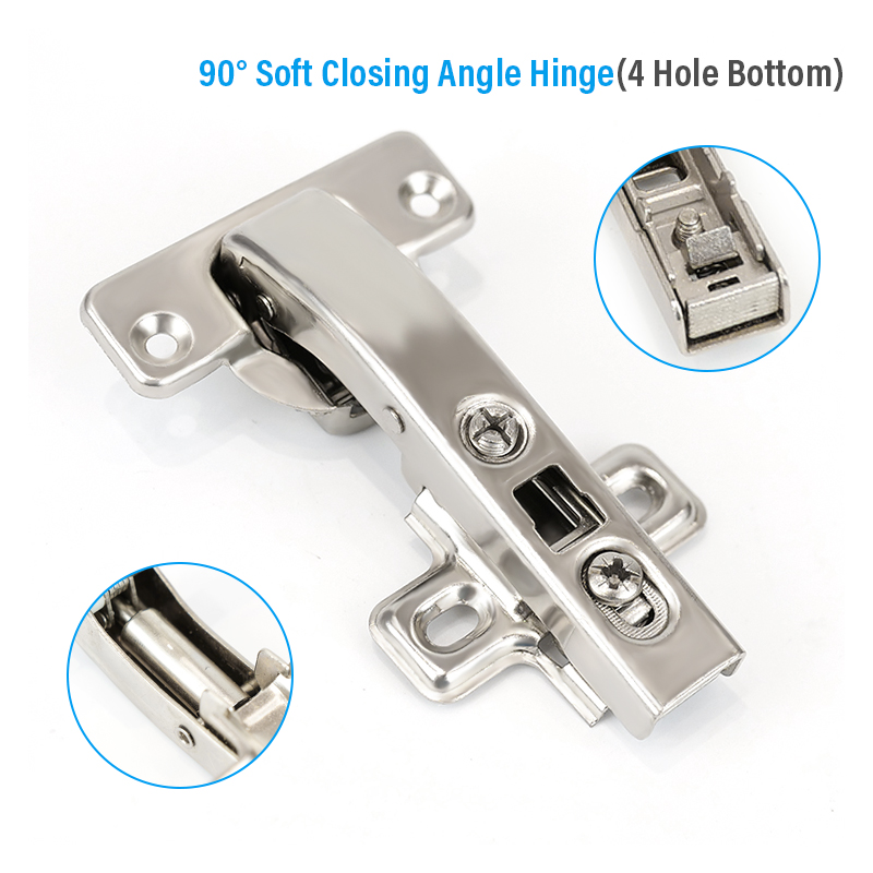 90°soft closing angle hinge(4 hole bottom)
