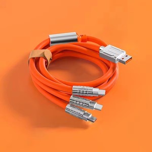 120W Usb A至C型照明微型硅胶编织Usb数据线快速充电3合1多充电线手机 - Product Image 1
