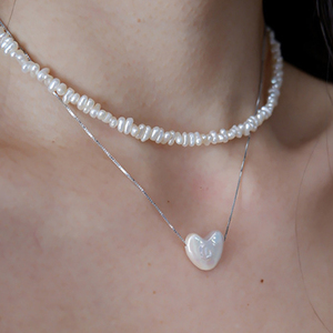 Dây Chuyền Có Thể Điều Chỉnh Đầy Vàng 14K GN135 Mặt Dây Chuyền Hình Trái Tim Trang Sức Nữ Ngọc Trai Baroque - Product Image 6