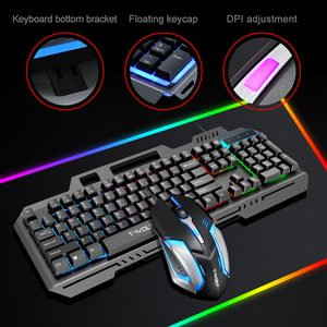 RGB retroilluminato USB cablato tastiera Mouse Set di gioco ergonomico Mouse tastiera Combo per Desktop Notebook di casa portatile - Product Image 4