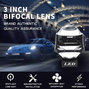 CAROLYN süper parlak 60W 6000k RHD/LHD işın 3 Biled projektör bi-led mavi lens far bi led çift ışık lensi - Product Image 2