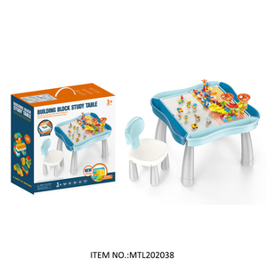 <strong>Multi</strong> <strong>Functional</strong> Building Block Toys Plastic Portable Block <strong>Table</strong> and Chair DIY Bricks Toy Sets Learning <strong>Game</strong> Study Desk - Product Image 2