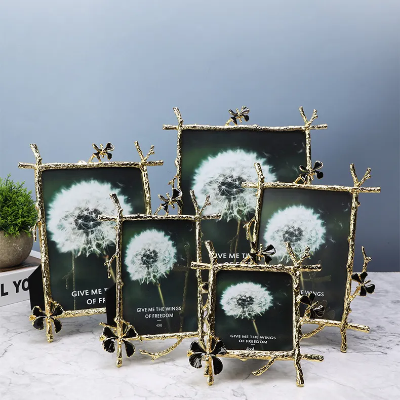 Photo Frame Metal Wholesale Sale Sets Antique Vintage Acrylic Picture Frame Photo for Home Decor New Design Small China Stand