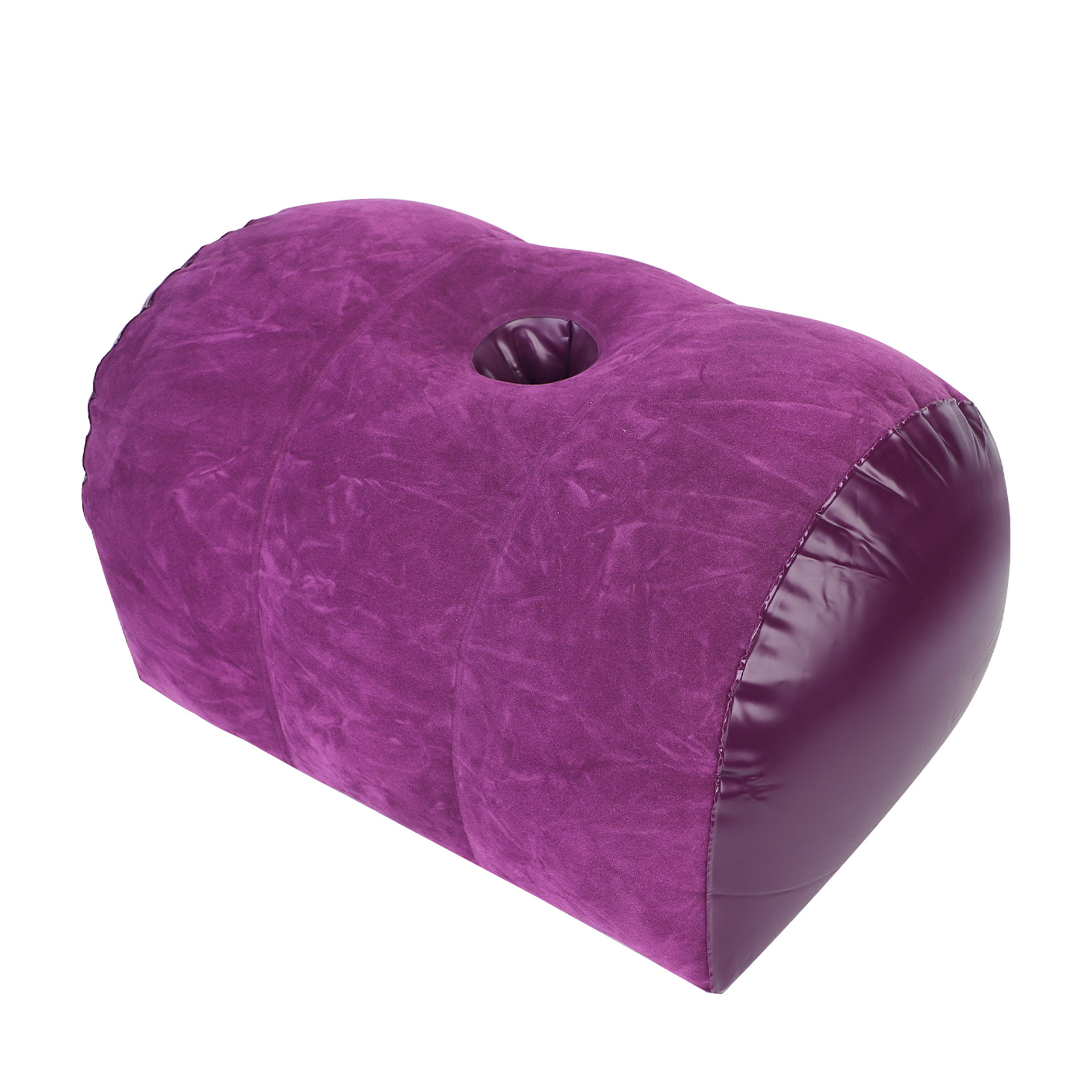 Oreiller violet avec trou