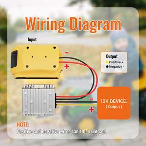 20V на 12V DC адаптер питания преобразователь с подключаемым колесным адаптером для 20V/18V литиевая батарея - Product Image 5