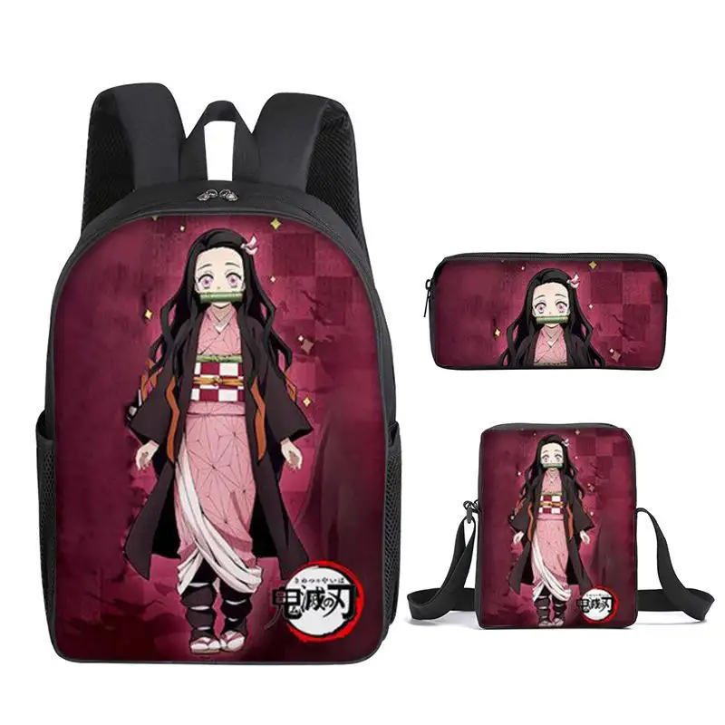 Anpassen New Anime Cartoon Demon Slayer Rucksack Dämonen töter Schult asche mit kleiner Bleistift tasche