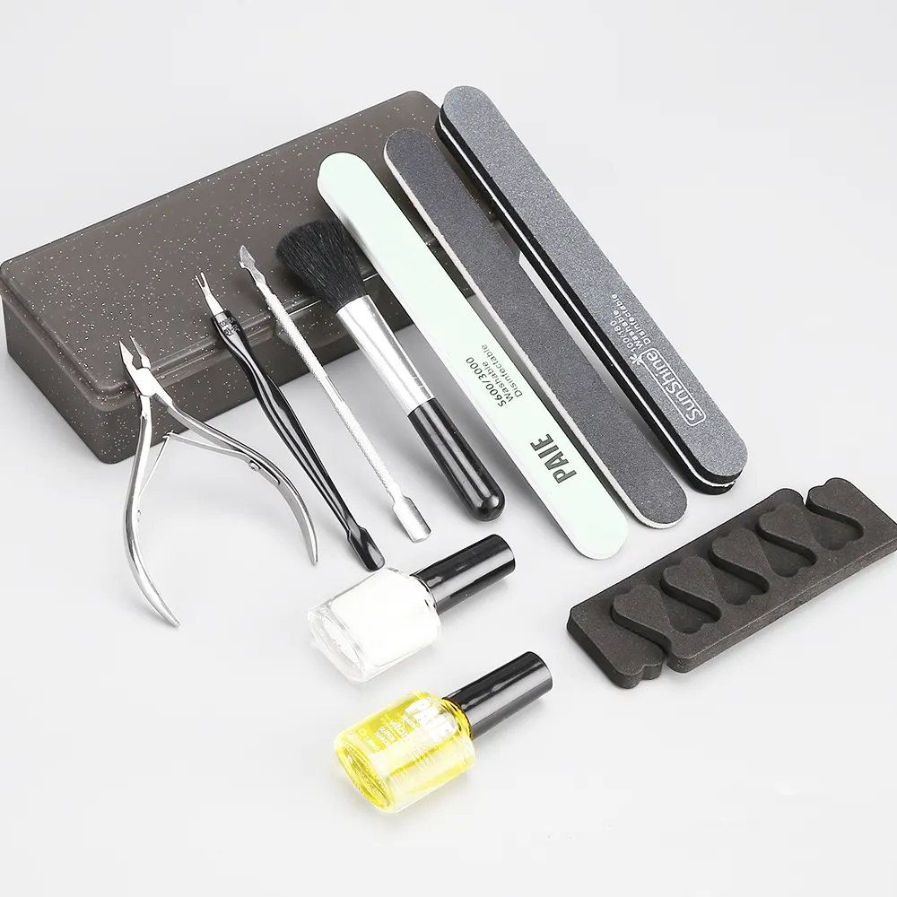 Manicure Tool Set  Nail Care Set Softener Top Coat Base Coat Cuticle Oil With Nipper  Nail File
