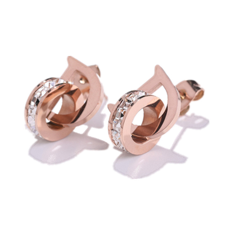 Boucle d'oreille en or rose