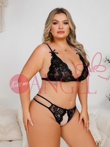 BEIJO ME ANJO design de moda plus size mulheres underwear ver através crotchless alta elástica ultra fino sutiã e calcinha conjunto