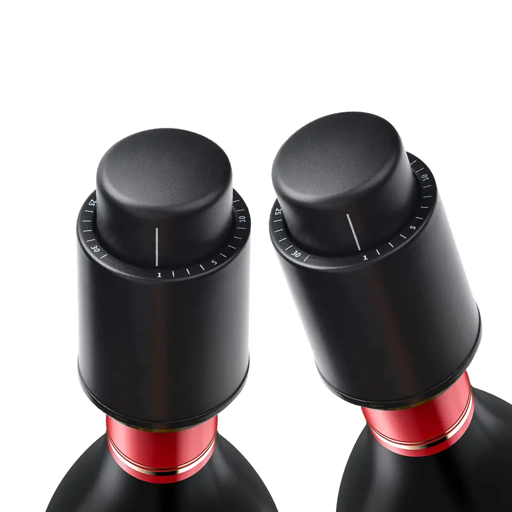 Real Vacuum Saver Air Pump Press Type Red Cap Sealer Bottle Vacuum Wine Stoppers
