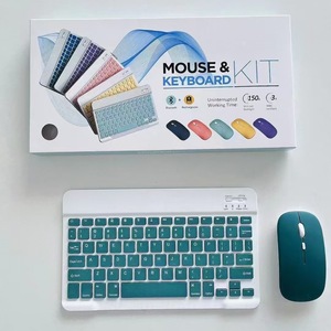 Slim 10 pulgadas portátil Mini inalámbrico Bluetooths teclado y ratón Tablet Laptop Smartphone Mouse Set para iPad Android Phone