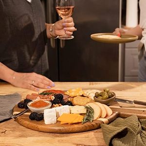 Acacia Wood <strong>Round</strong> Cutting Board and Chopping Board with Handle for Meat Cheese Board Vegetables Bread and Charcuterie 16&quot; <strong>X</strong> 14&quot; - Product Image 4