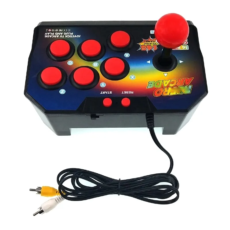 Console de vídeo game retrô 16 bits, joystick para jogos de arcade 145 com bolso, console de jogadores e controle remoto av