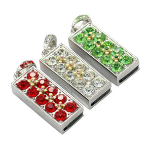 Strass Diamanten Halskette USB-Flash-Laufwerk Rotation Pen Drive Echte Kapazität 4G 8G 16GB Memory Stick Hochgeschwindigkeits-U-Flash-Disk - Product Image 1