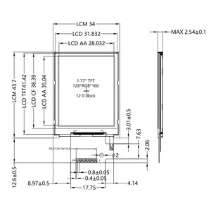 1.77 Inch 128x160 TFT <strong>LCD</strong> Screen 1.8&quot; TFT <strong>LCD</strong> Module 14 Pin SPI Interface ST7735S Driver IC TN TFT <strong>Display</strong> - Product Image 6