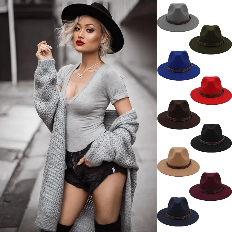 Оптовая продажа ювелирных изделий ручной работы Декор модная джазовая шляпа фетровые шляпы Федора для женщин