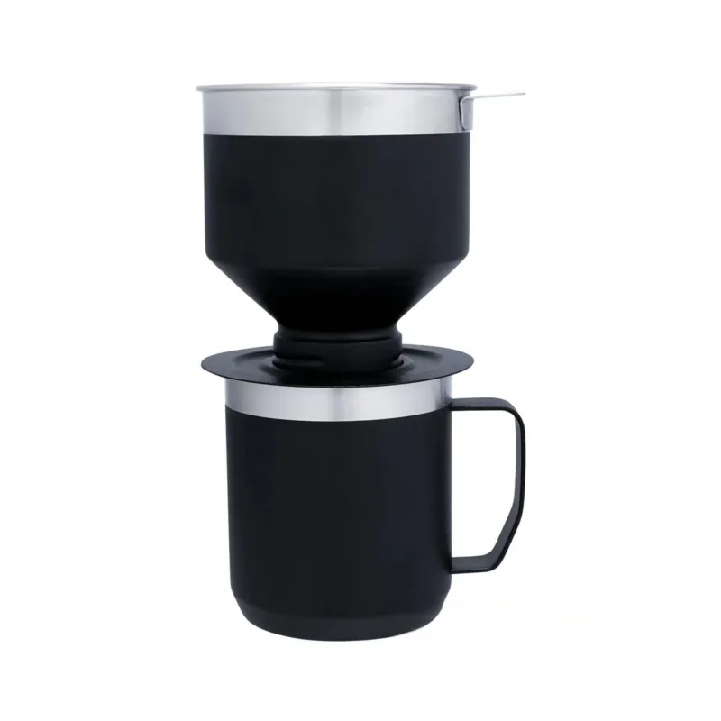 Custom Logo Dubbele Wand Roestvrijstalen Koffie-Infuser Voor Buiten Roestvrijstalen Filters Perfect Brouwsel Giet Over Maakt 1-6 Kopjes