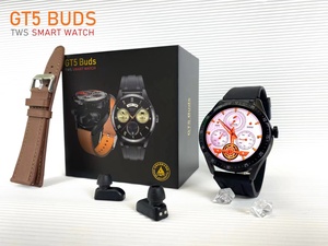 GT5 tomurcukları TWS kablosuz kulaklık 2-in-1 kulakiçi sağlık algılama kalp hızı Tracker uyumlu spor Smartwatch takvim fonksiyonu - Product Image 4